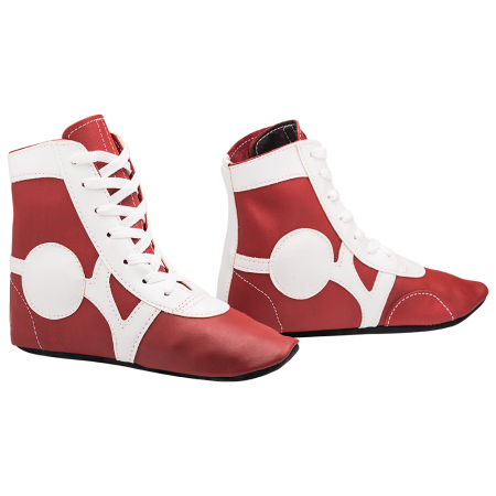 Купить Обувь для самбо SM-0102, кожа, красный Rusco в Учалах 