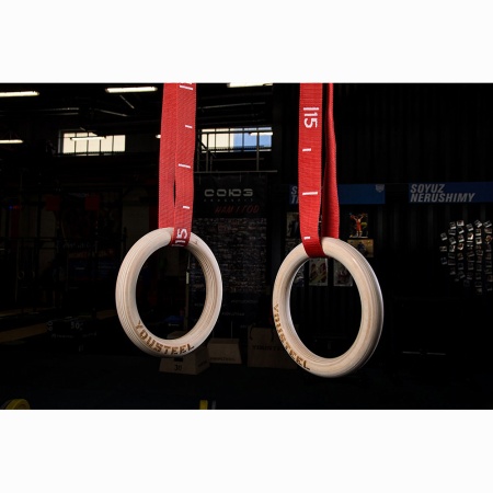 Купить Кольца гимнастические 32 мм красные стропы в Учалах 