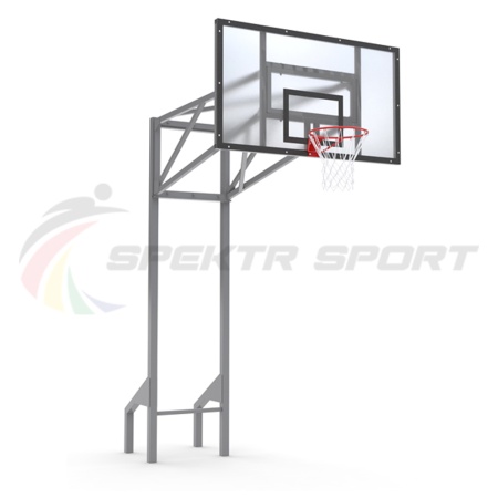 Купить Стойка баскетбольная уличная усиленная со щитом из оргстекла, кольцом и сеткой SP D 413 в Учалах 