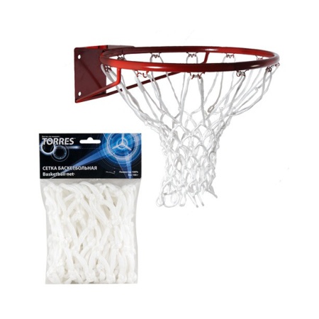 Купить Сетка баскетбольная Torres, нить 6 мм, белая в Учалах 