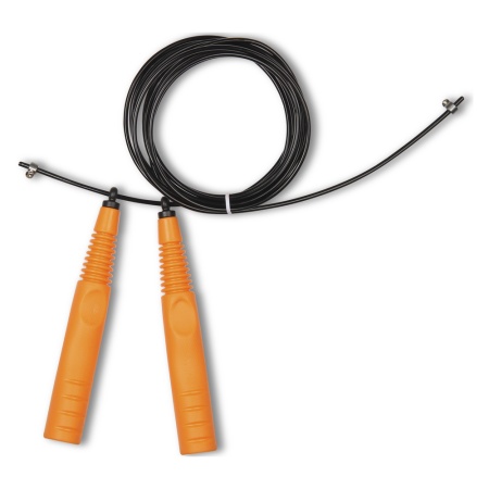 Купить Скакалка высокооборотная Кроссфит стальной шнур в оплетке 2.9 м чёрно-оранжевая в Учалах 